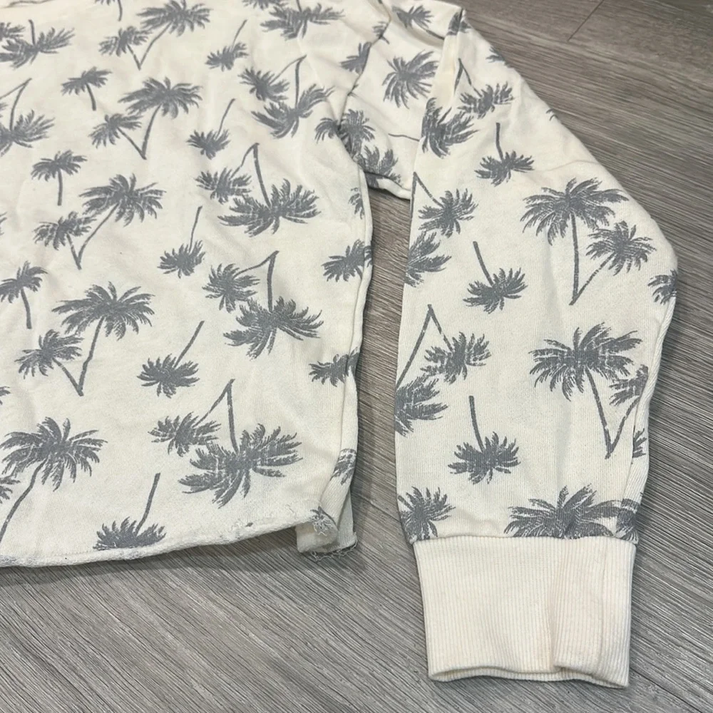 Women’s Long Sleeve Pullover Sweater Shirt Palm Tree Cropped Crop Shirt XL
